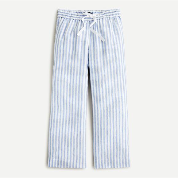 J.CREW Pants - J. CREW Wide Leg Linen Pant in Stripe Blue White Sz XL $98 {3J42}